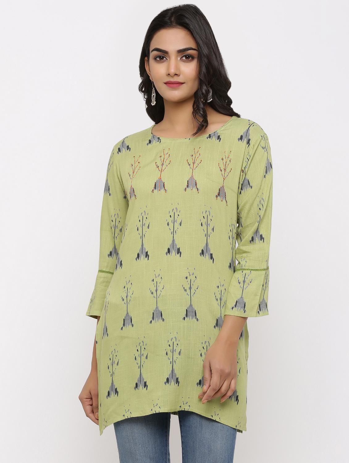 ikat print straight kurti - 16987275 - Zoom Image - 1