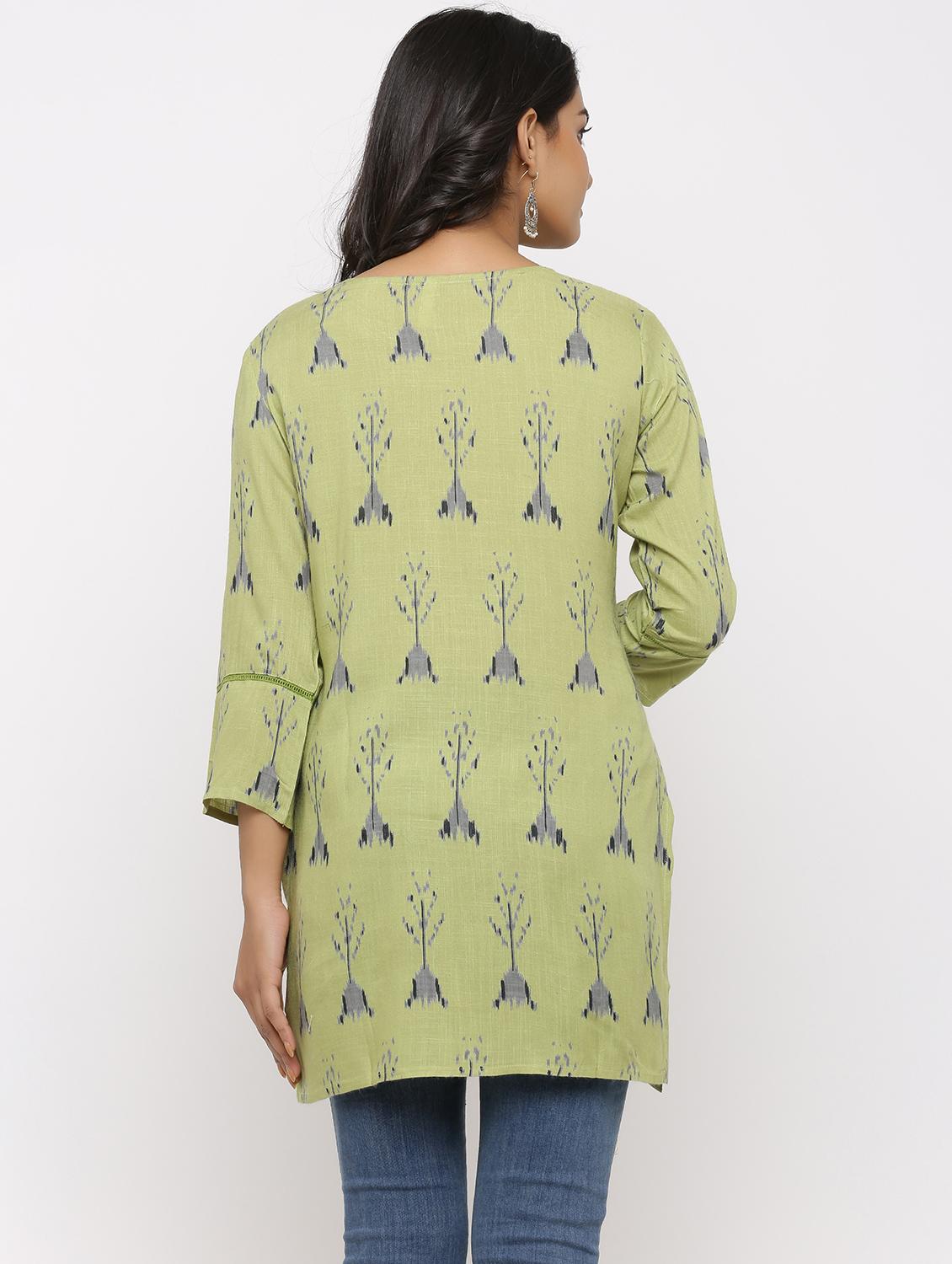 ikat print straight kurti - 16987275 - Zoom Image - 4