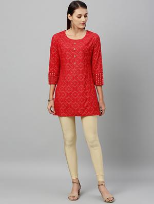 printed straight kurti - 16987278 - Standard Image - 4