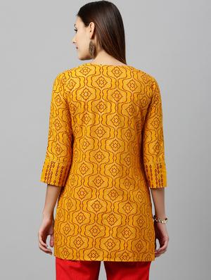 printed straight kurti - 16987279 - Standard Image - 3