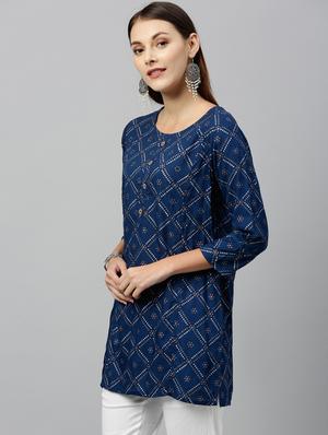 printed straight kurti - 16987280 - Standard Image - 2