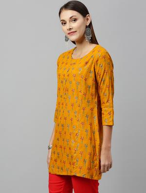 floral print straight kurti - 16987281 - Standard Image - 2