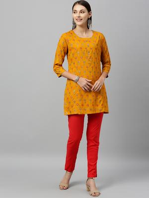 floral print straight kurti - 16987281 - Standard Image - 4