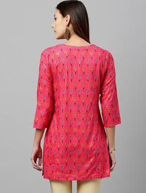 floral print straight kurti - 16987282 - Standard Image - 3