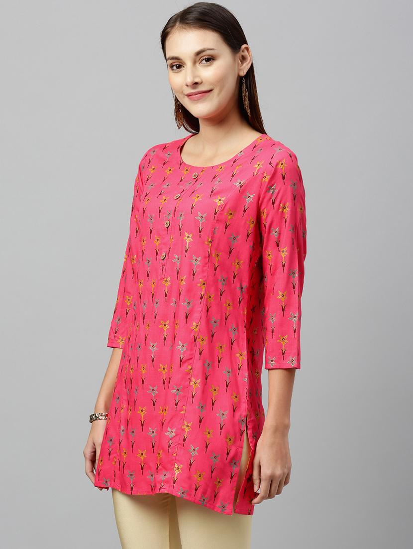 floral print straight kurti - 16987282 - Zoom Image - 2