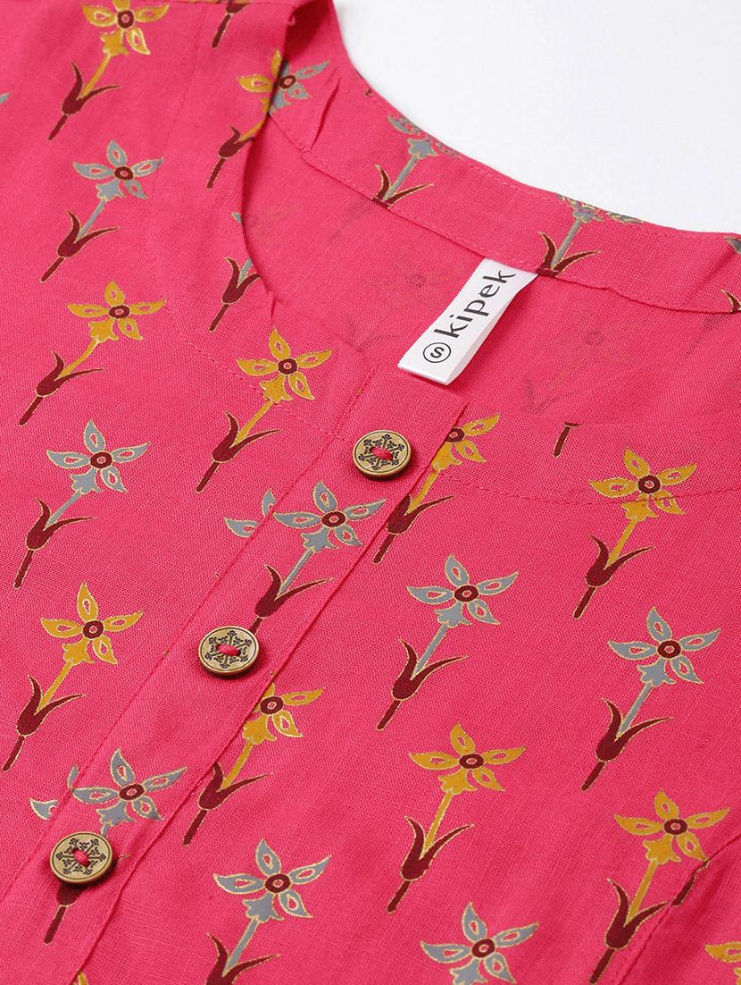 floral print straight kurti - 16987282 - Zoom Image - 5