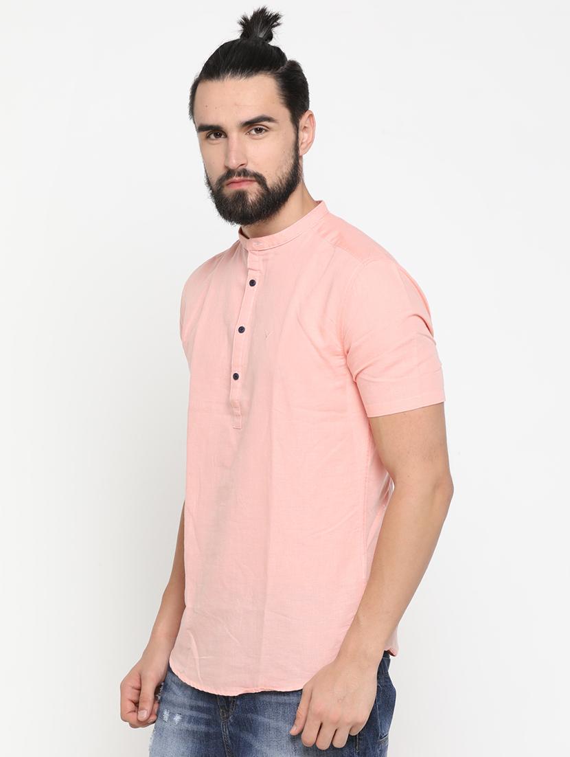 pink solid short kurta - 16987953 - Zoom Image - 2