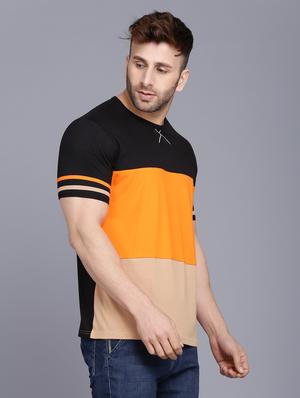 black color block taped t-shirt - 16988267 - Standard Image - 3