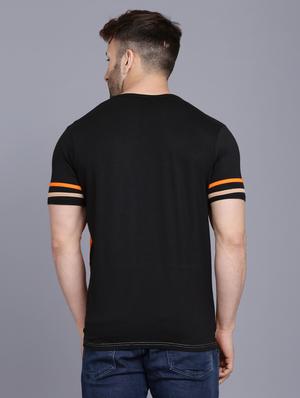 black color block taped t-shirt - 16988267 - Standard Image - 4