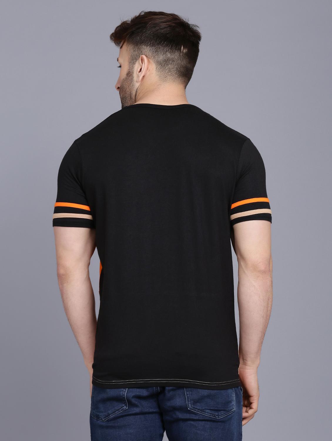 black color block taped t-shirt - 16988267 - Zoom Image - 4