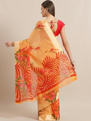 floral bhagalpuri saree with blouse - 16988430 - Standard Image - 2