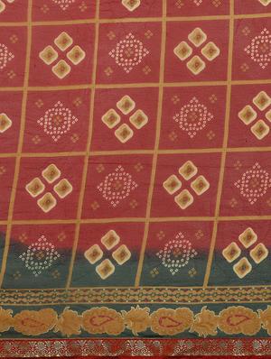geometrical woven saree with blouse - 16988435 - Standard Image - 3