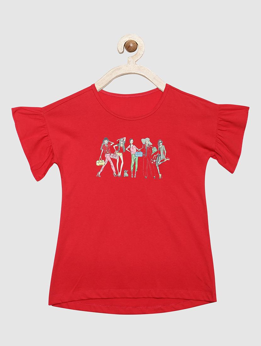 red cotton regular tees & top - 16988906 - Zoom Image - 1