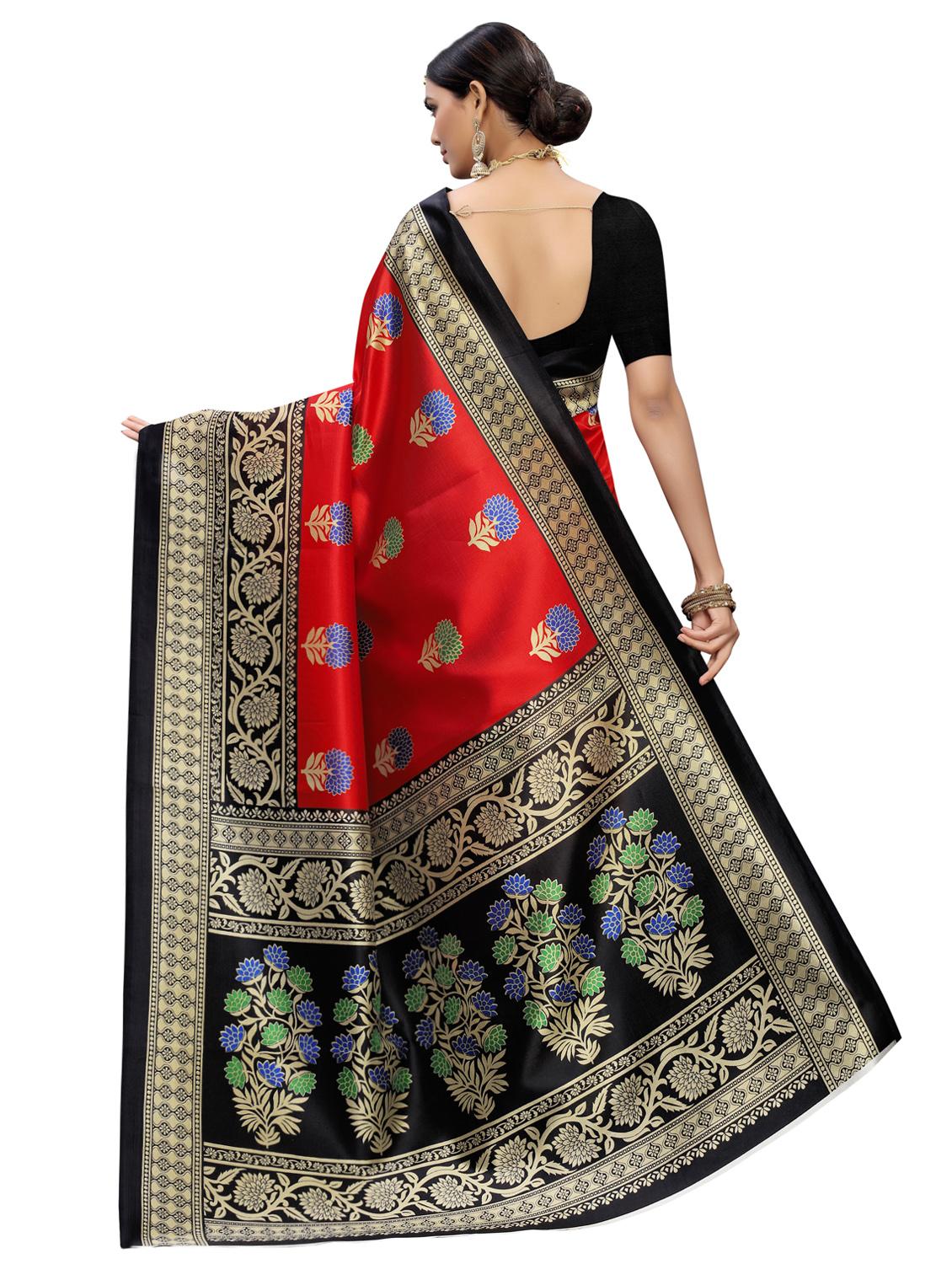 floral printed saree with blouse - 16989494 - Zoom Image - 2
