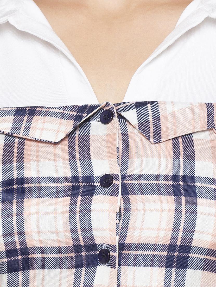 cold shoulder checkered shirt dress - 16989792 - Zoom Image - 5