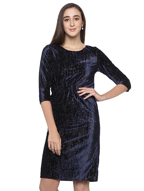round neck embellished sheath dress - 16989796 - Zoom Image - 1