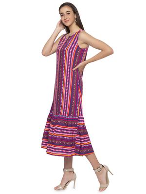 notch neck printed dress - 16989816 - Standard Image - 2