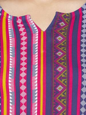 notch neck printed dress - 16989816 - Standard Image - 4