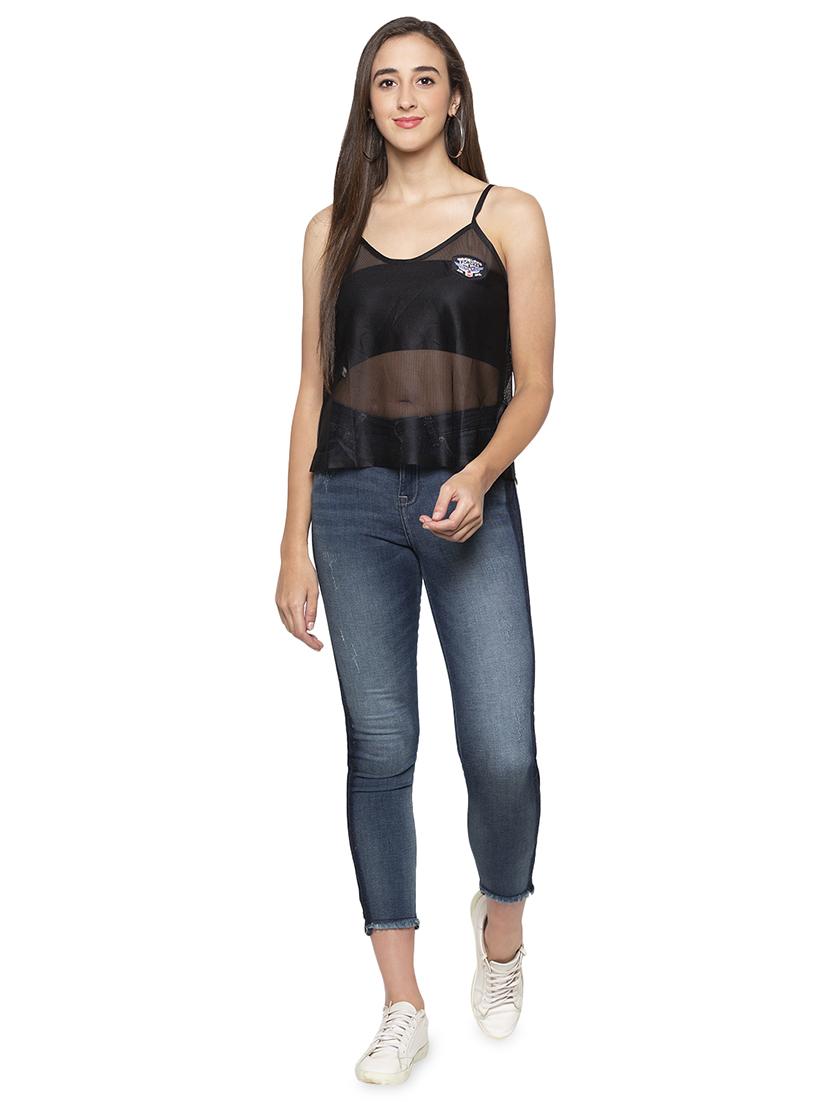 patch detail sheer top - 16989837 - Zoom Image - 4