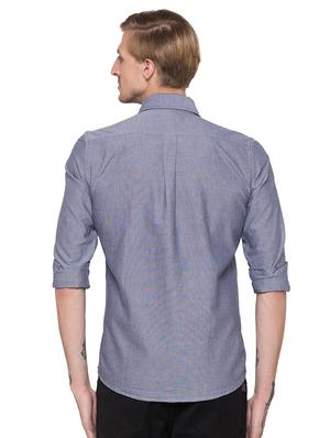 blue solid casual shirt - 16989891 - Standard Image - 3