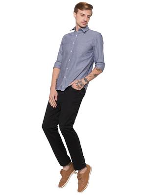 blue solid casual shirt - 16989891 - Standard Image - 4