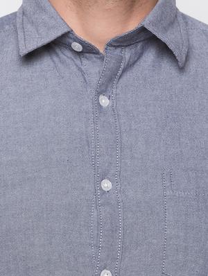 blue solid casual shirt - 16989891 - Standard Image - 5