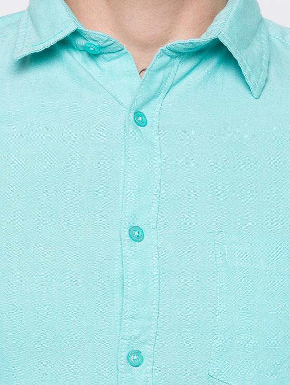 green solid casual shirt - 16989893 - Zoom Image - 5