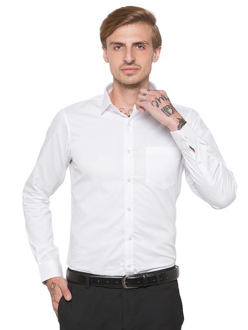 white self design formal shirt - 16989895 - Standard Image - 1