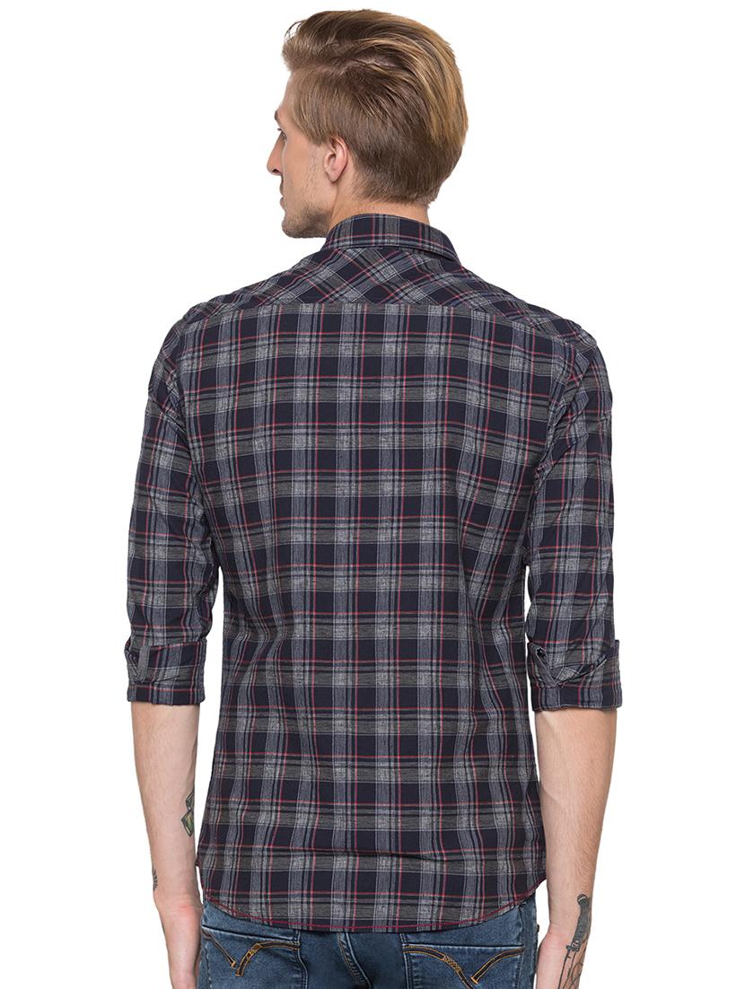 black checkered casual shirt - 16989908 - Zoom Image - 3