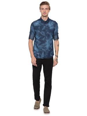 blue faded denim casual shirt - 16989913 - Standard Image - 4