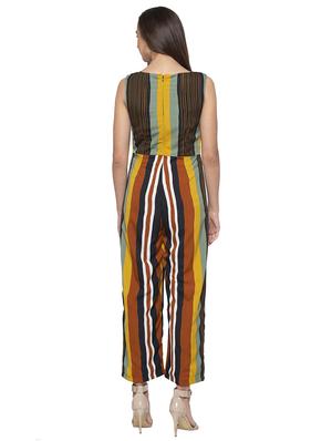 round neck striped jumpsuit - 16989940 - Standard Image - 3