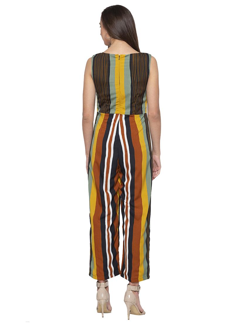 round neck striped jumpsuit - 16989940 - Zoom Image - 3