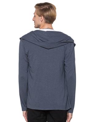 blue solid hooded shrug - 16990051 - Standard Image - 3