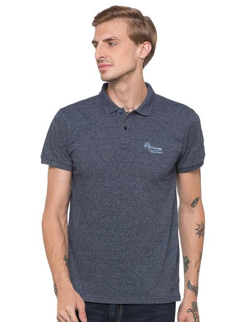 grey solid polo t-shirt - 16990067 - Standard Image - 1