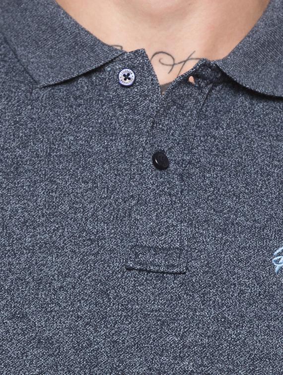 grey solid polo t-shirt - 16990067 - Zoom Image - 5