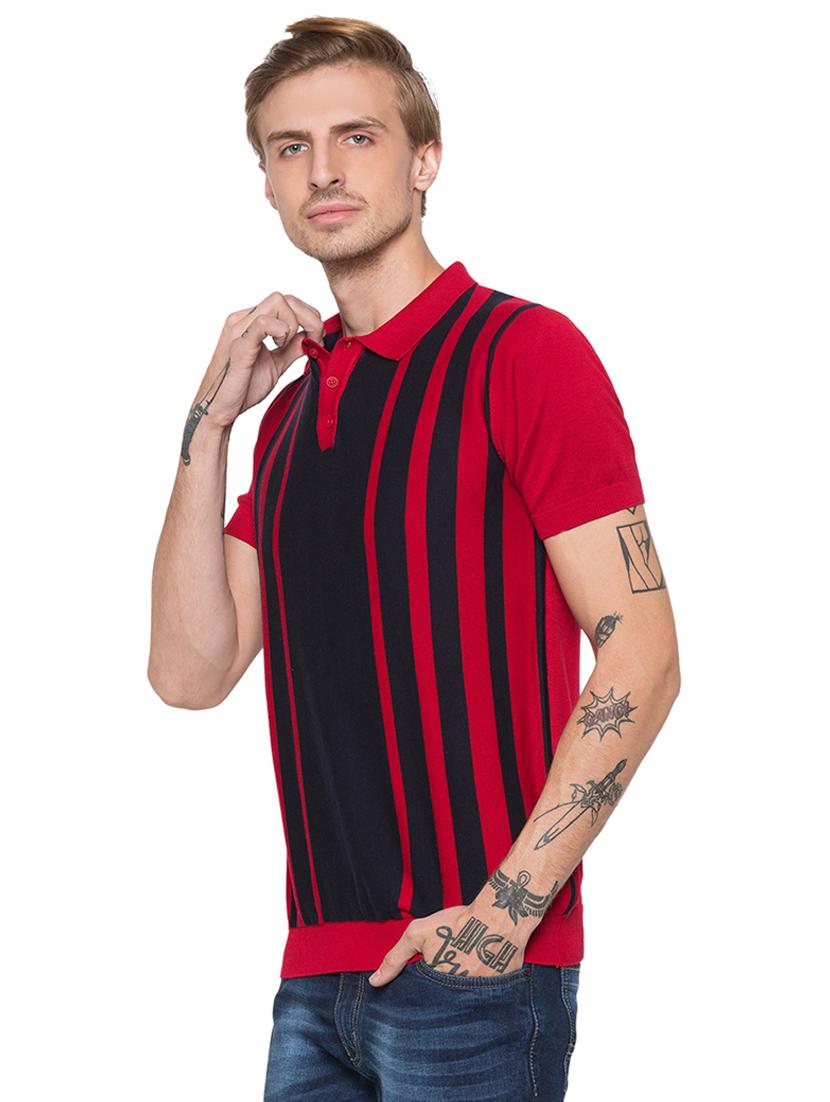 red striped polo t-shirt - 16990090 - Zoom Image - 2