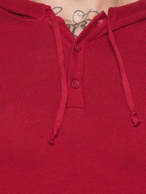 red solid hooded t-shirt - 16990095 - Standard Image - 5