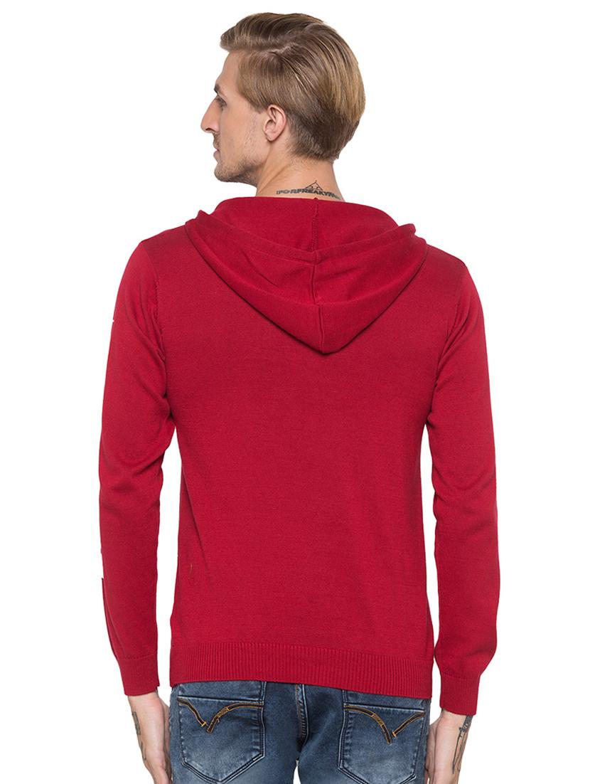 red solid hooded t-shirt - 16990095 - Zoom Image - 3
