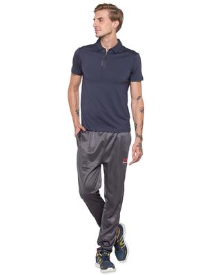 navy blue solid collared t-shirt - 16990141 - Standard Image - 4