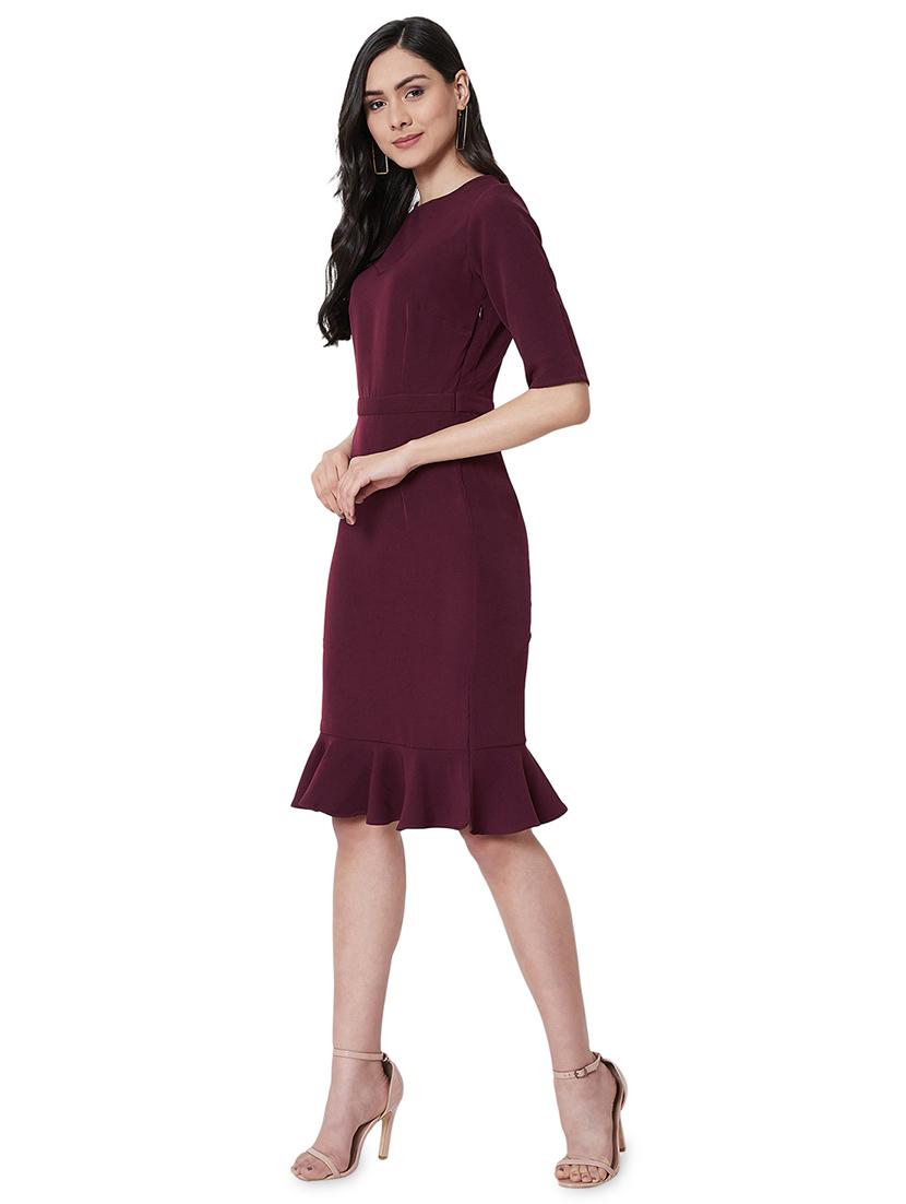 boat neck pephem dress - 16990155 - Zoom Image - 2