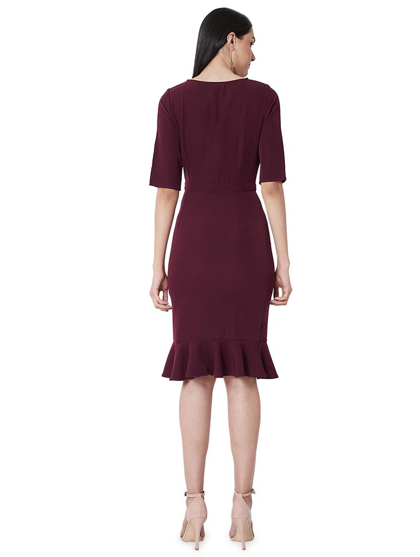 boat neck pephem dress - 16990155 - Zoom Image - 3