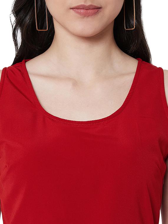 round neck high slit a-line dress - 16990174 - Zoom Image - 5