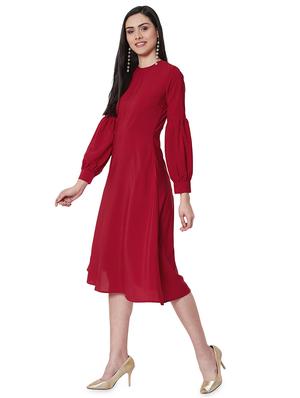 bouffant sleeves flared dress - 16990178 - Standard Image - 2