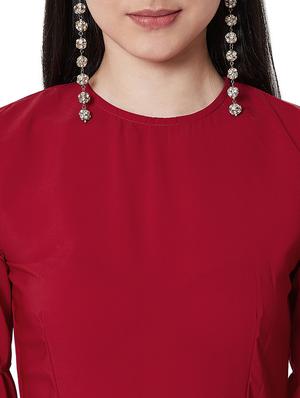 bouffant sleeves flared dress - 16990178 - Standard Image - 4