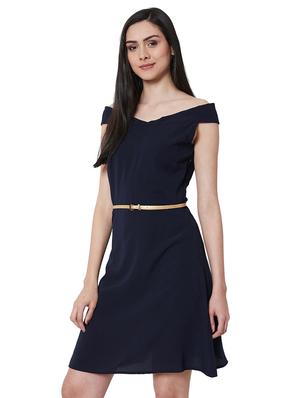 off shoulder belted dress - 16990186 - Standard Image - 2