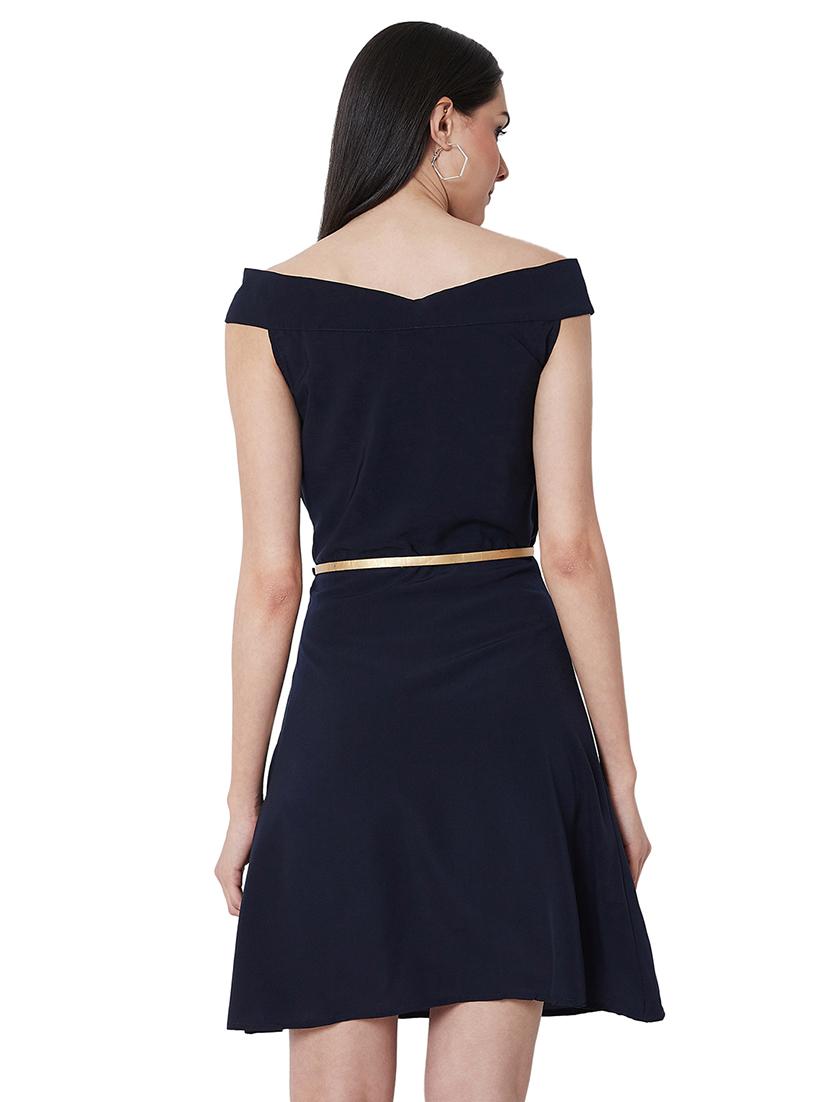 off shoulder belted dress - 16990186 - Zoom Image - 3