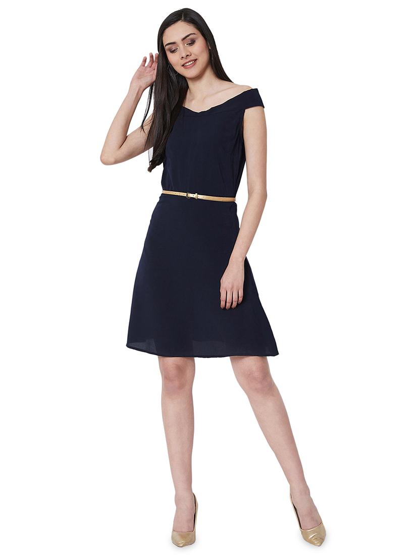 off shoulder belted dress - 16990186 - Zoom Image - 4