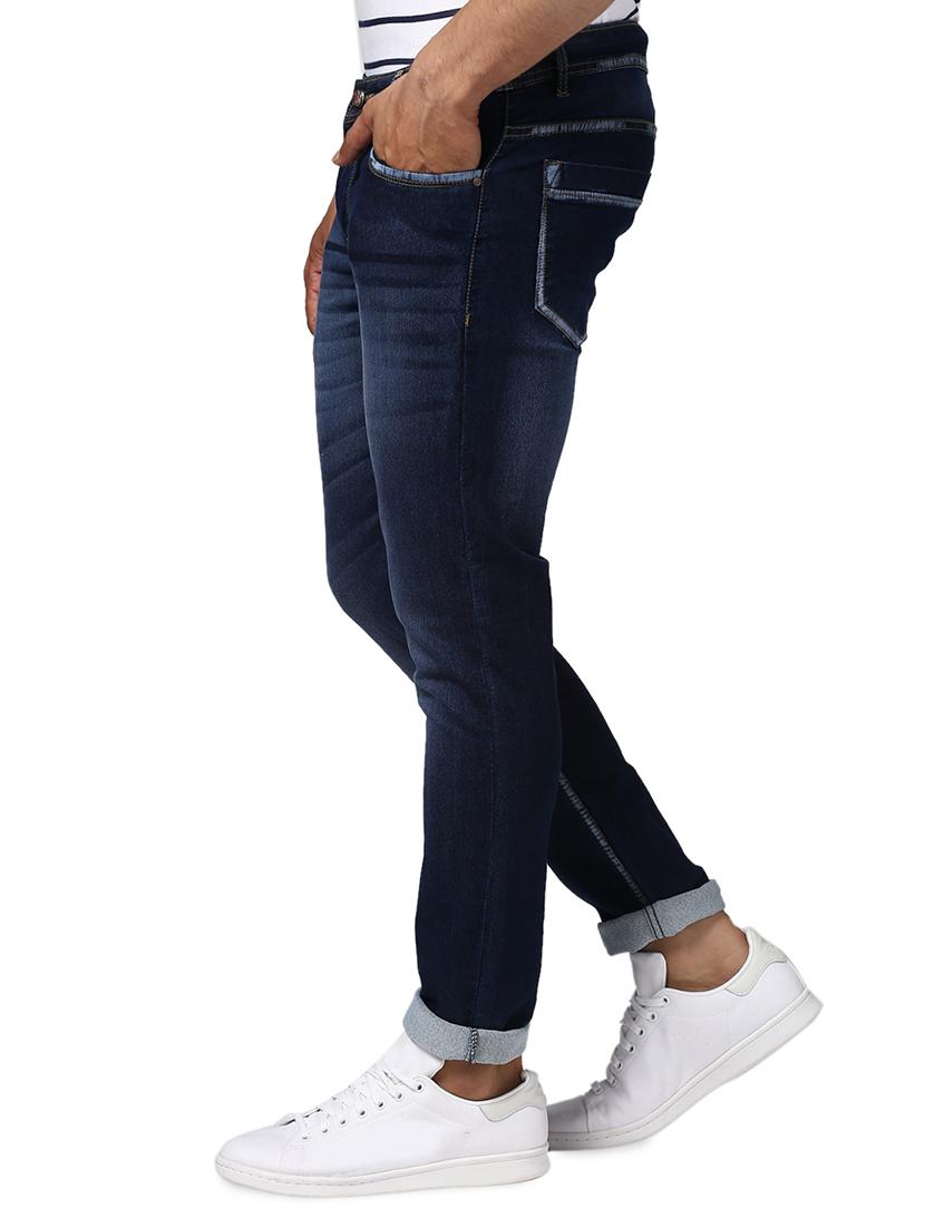 navy blue light washed denim jeans - 16990428 - Zoom Image - 2