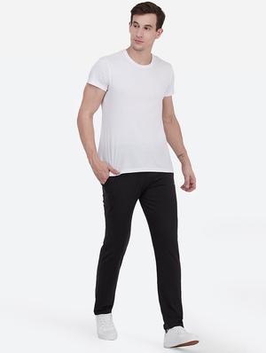 black solid full length track pant - 16990467 - Standard Image - 4