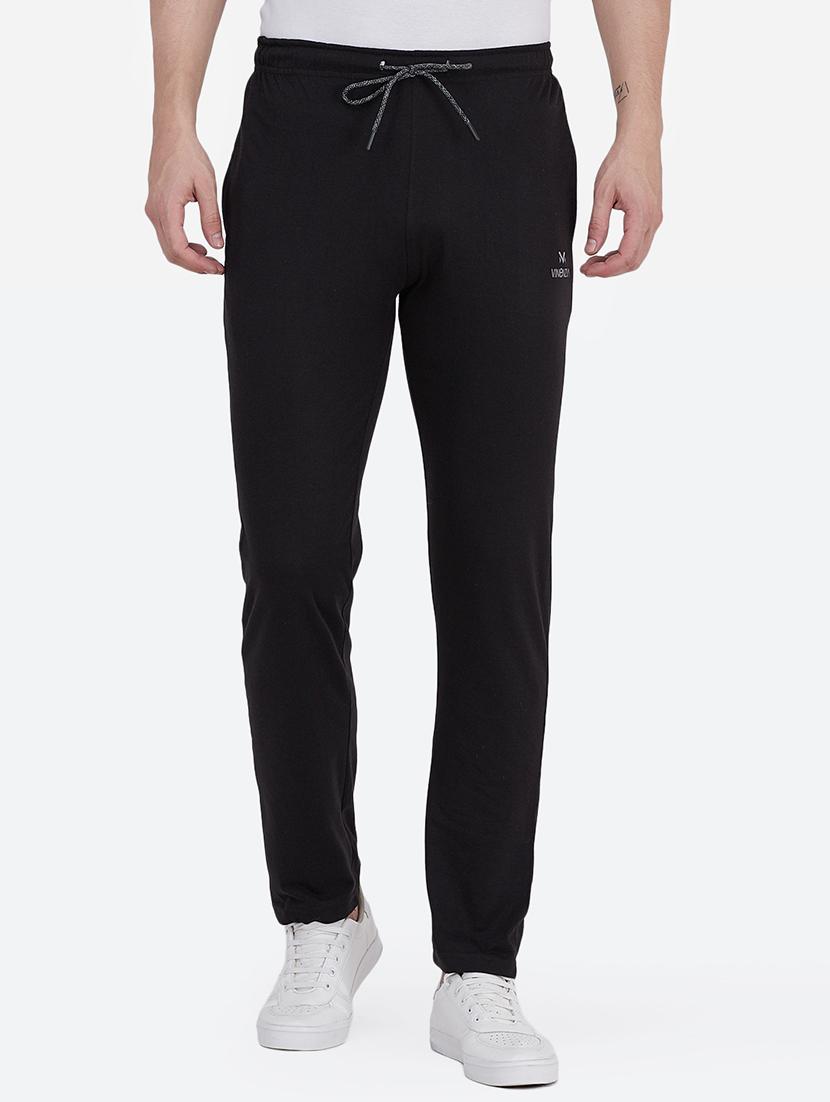 black solid full length track pant - 16990467 - Zoom Image - 1